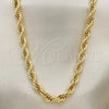 Oro Laminado Basic Necklace, Gold Filled Style Rope Design, Polished, Golden Finish, 04.213.0206.26