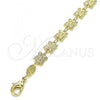 Oro Laminado Fancy Bracelet, Gold Filled Style Butterfly Design, Polished, Golden Finish, 03.326.0019.07