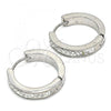 Stainless Steel Huggie Hoop, with White Crystal, Polished, Steel Finish, 02.230.0063.20