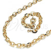 Oro Laminado Necklace and Bracelet, Gold Filled Style Rolo Design, Polished, Golden Finish, 06.378.0003