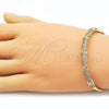 Oro Laminado Individual Bangle, Gold Filled Style with White Cubic Zirconia, Polished, Golden Finish, 07.283.0004.04