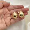 Oro Laminado Stud Earring, Gold Filled Style Hollow Design, Polished, Golden Finish, 02.163.0172.25
