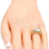 Oro Laminado Multi Stone Ring, Gold Filled Style with White Cubic Zirconia, Polished, Golden Finish, 01.60.0006.08 (Size 8)