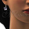 Rhodium Plated Leverback Earring, Butterfly Design, with Provence Lavander Swarovski Crystals, Polished, Rhodium Finish, 02.239.0011.4