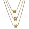 Oro Laminado Pendant Necklace, Gold Filled Style Butterfly Design, Polished, Golden Finish, 04.179.0011.16