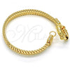 Oro Laminado Fancy Bracelet, Gold Filled Style Greek Key Design, Polished, Golden Finish, 03.179.0024.08