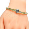Gold Tone Individual Bangle, with White Crystal, Polished, Golden Finish, 07.252.0023.05.GT (05 MM Thickness, Size 5 - 2.50 Diameter)