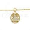 Oro Laminado Pendant Necklace, Gold Filled Style Altagracia Design, Polished, Golden Finish, 04.179.0002.18