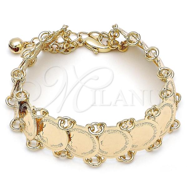 Oro Laminado Fancy Bracelet, Gold Filled Style Polished, Golden Finish, 03.331.0227.08