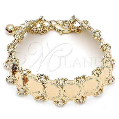 Oro Laminado Fancy Bracelet, Gold Filled Style Polished, Golden Finish, 03.331.0227.08