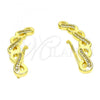 Sterling Silver Stud Earring, Infinite Design, with White Micro Pave, Polished, Golden Finish, 02.186.0155