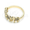 Oro Laminado Multi Stone Ring, Gold Filled Style Elephant Design, with White Micro Pave, Polished, Golden Finish, 01.284.0069.08
