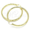 Oro Laminado Extra Large Hoop, Gold Filled Style Hollow Design, Diamond Cutting Finish, Golden Finish, 02.213.0312.70