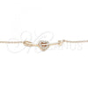 Sterling Silver Pendant Necklace, Heart Design, with White Cubic Zirconia, Polished, Rose Gold Finish, 04.336.0191.1.16
