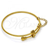 Stainless Steel Individual Bangle, Love Design, with White Crystal, Polished, Golden Finish, 07.258.0001.1.05 (02 MM Thickness, Size 5 - 2.50 Diameter)