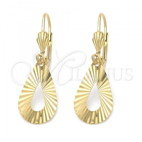 Oro Laminado Dangle Earring, Gold Filled Style Golden Finish, 02.63.1009