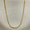 Oro Laminado Basic Necklace, Gold Filled Style Figaro Design, Polished, Golden Finish, 04.32.0016.18