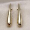 Oro Laminado Stud Earring, Gold Filled Style Teardrop and Hollow Design, Polished, Golden Finish, 02.428.0046