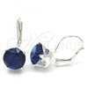 Sterling Silver Leverback Earring, with Sapphire Blue Cubic Zirconia, Polished,, 02.63.2622.2