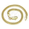 Oro Laminado Basic Bracelet, Gold Filled Style Miami Cuban Design, Polished, Golden Finish, 04.63.1413.07