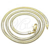 Oro Laminado Basic Necklace, Gold Filled Style Herringbone Design, Polished, Golden Finish, 04.213.0173.16
