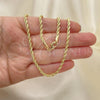 Oro Laminado Basic Necklace, Gold Filled Style Rope Design, Polished, Golden Finish, 04.213.0105.16