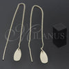 Oro Laminado Threader Earring, Gold Filled Style Teardrop Design, Golden Finish, 5.115.011