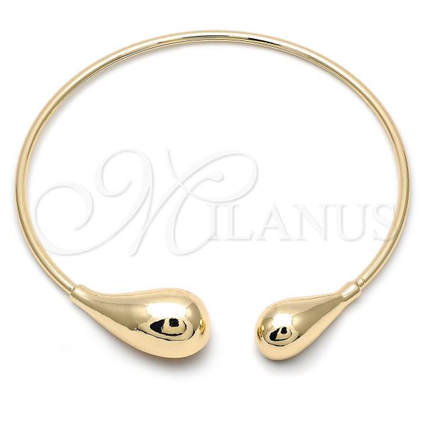 Oro Laminado Fancy Necklace, Gold Filled Style Teardrop Design, Polished, Golden Finish, 04.163.0007.17