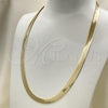 Oro Laminado Basic Necklace, Gold Filled Style Rat Tail Design, Polished, Golden Finish, 5.221.007.1.20