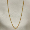 Oro Laminado Basic Necklace, Gold Filled Style Singapore Design, Polished, Golden Finish, 04.32.0013.18