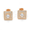 Sterling Silver Stud Earring, with White Cubic Zirconia, Polished, Rose Gold Finish, 02.186.0023.1