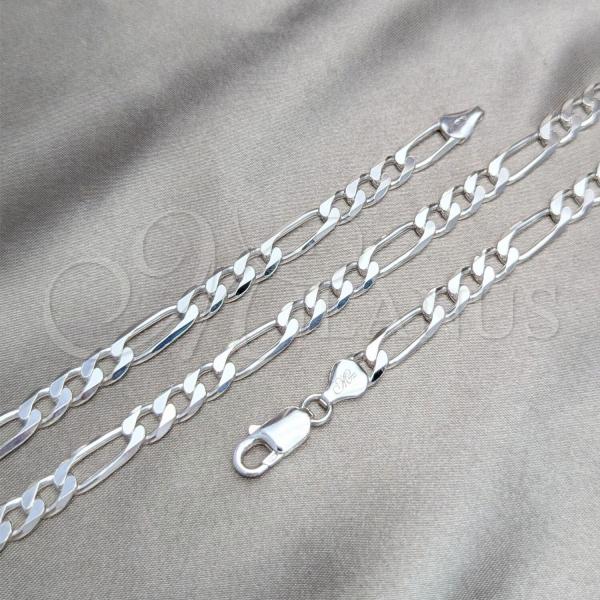 Sterling Silver Basic Necklace, Figaro Design, Polished, Silver Finish, 04.420.011.22