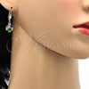 Oro Laminado Dangle Earring, Gold Filled Style Ball Design, with Multicolor Cubic Zirconia, Polished, Golden Finish, 5.123.026