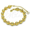 Oro Laminado Fancy Bracelet, Gold Filled Style Ball Design, Matte Finish, Golden Finish, 03.93.0019.08