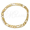 Gold Tone Basic Bracelet, Figaro Design, Polished, Golden Finish, 04.242.0018.09GT