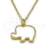 Oro Laminado Fancy Pendant, Gold Filled Style Elephant Design, with White Mother of Pearl, Polished, Golden Finish, 05.341.0056