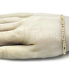 Oro Laminado Basic Bracelet, Gold Filled Style Figaro Design, Polished, Golden Finish, 04.213.0142.08