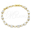 Oro Laminado Tennis Bracelet, Gold Filled Style with White Cubic Zirconia, Polished, Golden Finish, 03.283.0023.08