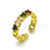 Oro Laminado Multi Stone Ring, Gold Filled Style with Multicolor Cubic Zirconia, Polished, Golden Finish, 01.196.0013