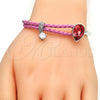 Rhodium Plated Individual Bangle, Teardrop Design, with Padparadscha Swarovski Crystals and White Micro Pave, Polished, Rhodium Finish, 07.239.0002.9 (03 MM Thickness, One size fits all)