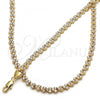 Oro Laminado Necklace and Bracelet, Gold Filled Style with White Cubic Zirconia, Polished, Golden Finish, 06.284.0013