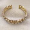 Oro Laminado Individual Bangle, Gold Filled Style and Ball Polished, Tricolor, 07.170.0068