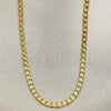 Oro Laminado Basic Necklace, Gold Filled Style Curb Design, Polished, Golden Finish, 04.32.0019.22