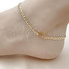 Oro Laminado Basic Anklet, Gold Filled Style Polished, Golden Finish, 04.213.0338.10