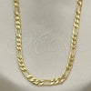 Oro Laminado Basic Necklace, Gold Filled Style Figaro Design, Polished, Golden Finish, 04.213.0145.24