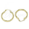 Oro Laminado Medium Hoop, Gold Filled Style Diamond Cutting Finish, Golden Finish, 02.213.0153.30