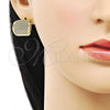 Oro Laminado Stud Earring, Gold Filled Style Polished, Golden Finish, 02.213.0561
