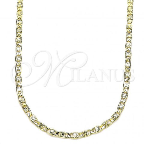 Oro Laminado Basic Necklace, Gold Filled Style Mariner Design, Diamond Cutting Finish, Golden Finish, 04.213.0243.18