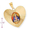 Oro Laminado Religious Pendant, Gold Filled Style Altagracia Design, Diamond Cutting Finish, Golden Finish, 5.195.010