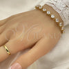 Oro Laminado Tennis Bracelet, Gold Filled Style with White Cubic Zirconia, Polished, Golden Finish, 03.283.0001.07